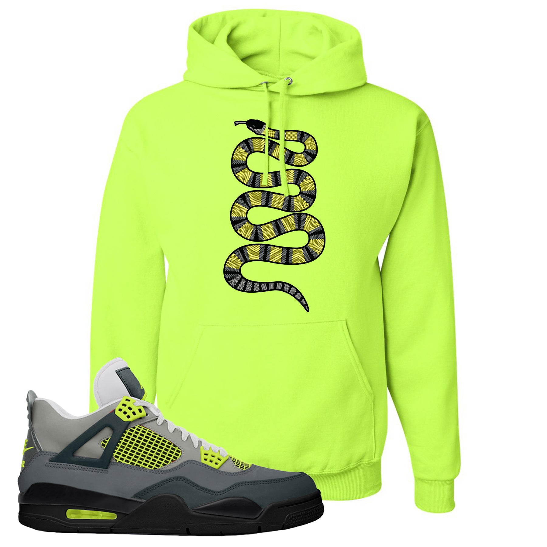 Jordan 4 Neon Hoodie | Safety Green 