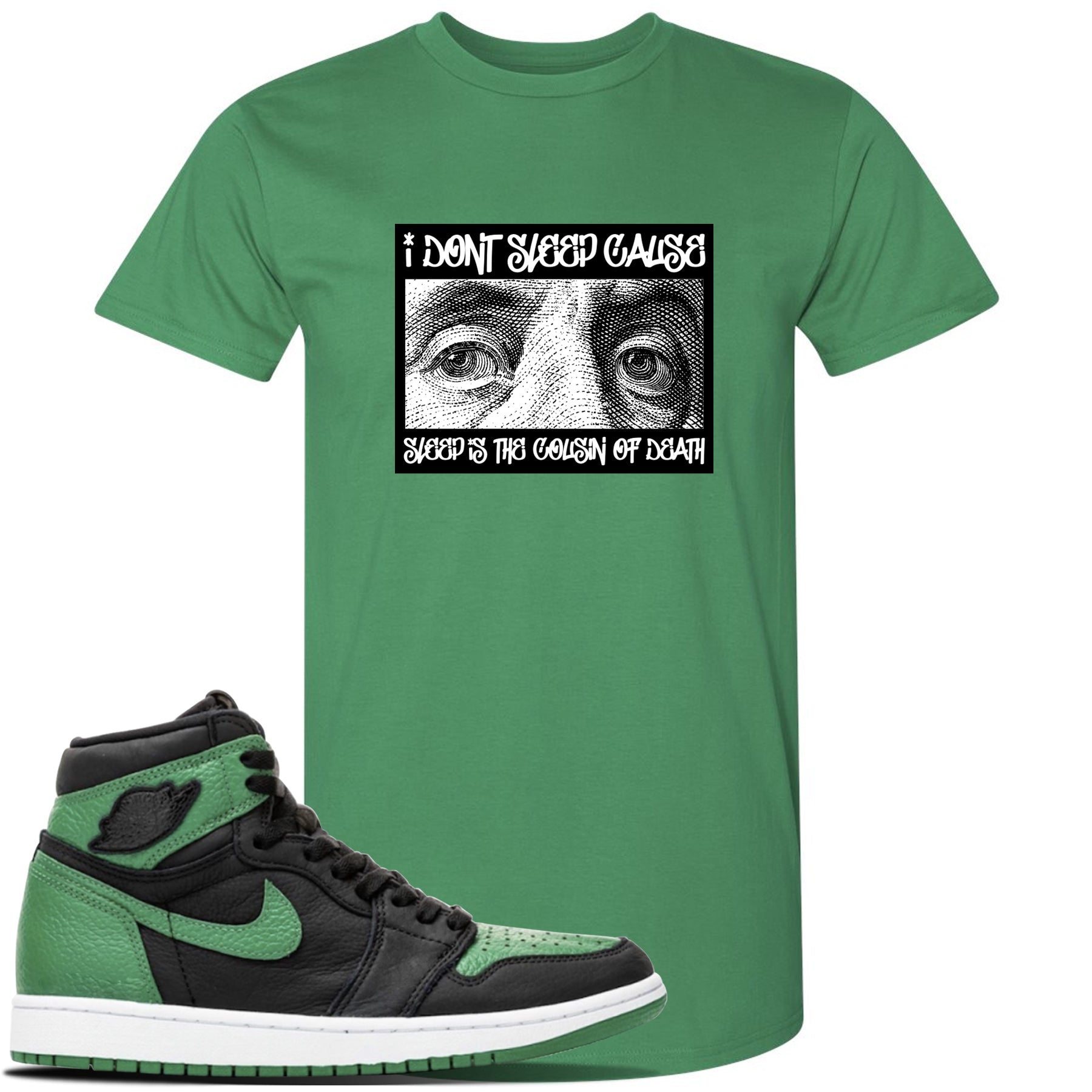 jordan 1 mid green toe shirt