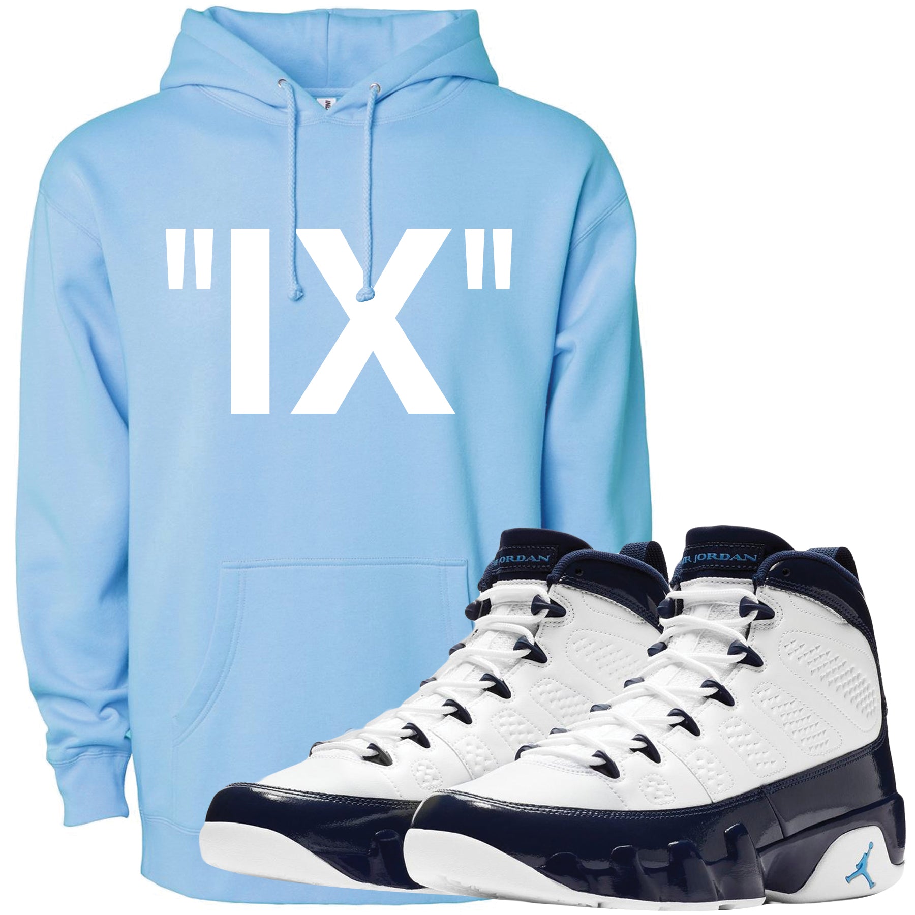 light blue and white jordan 9s