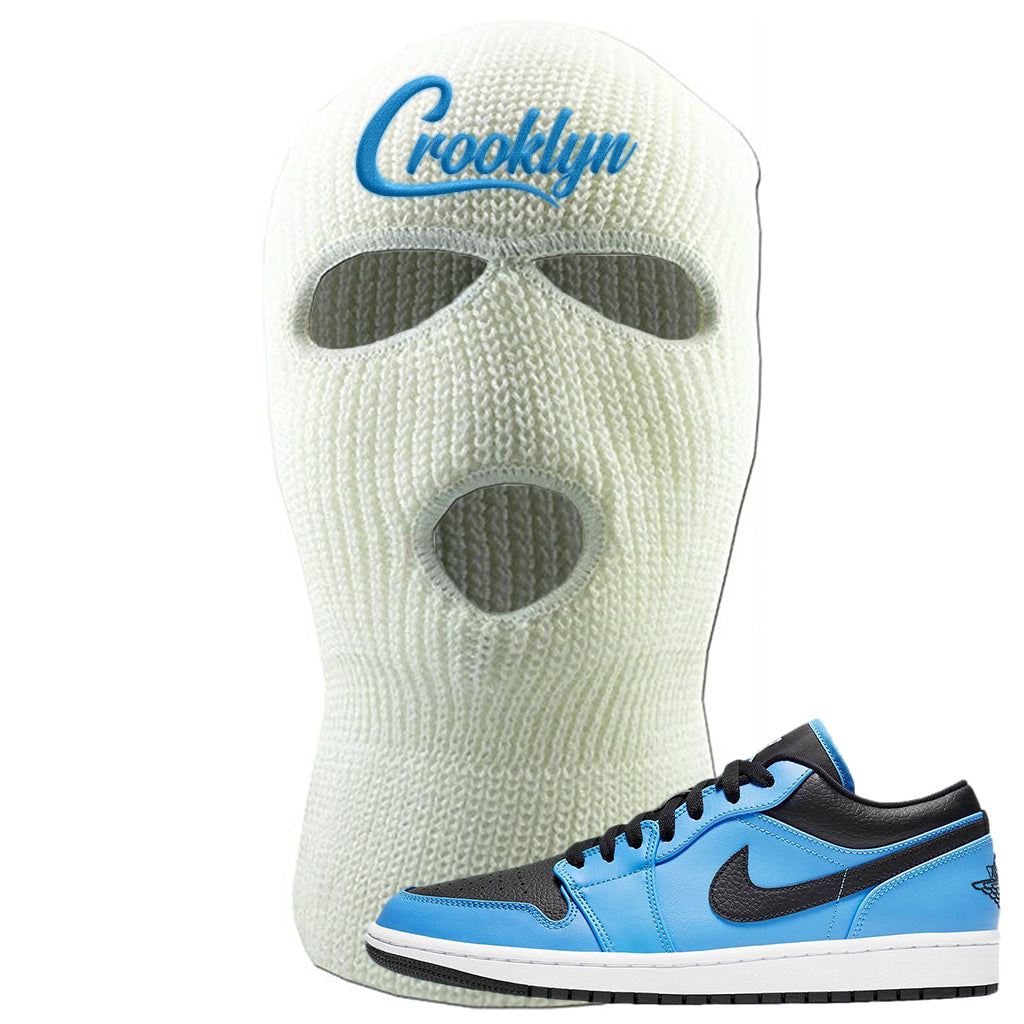 Air Jordan 1 Low University Blue Black Ski Mask Crooklyn White Cap Swag