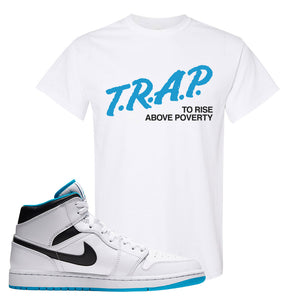 Air Jordan 1 Mid Laser Blue Clothing To Match Sneakers Clothing To M Cap Swag