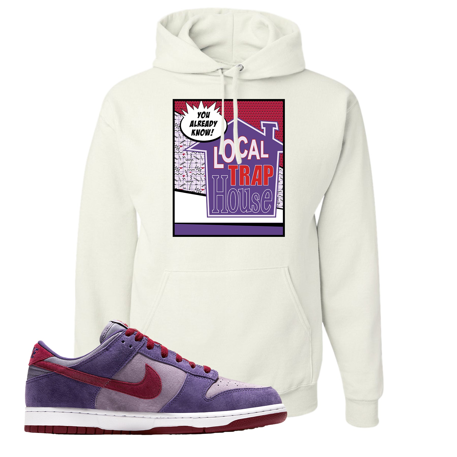 Dunk Low Plum Sneaker White Pullover 