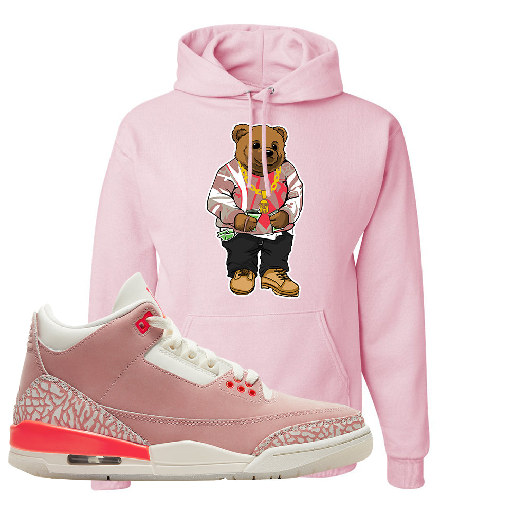 Air Jordan 3 Wmns Rust Pink Hoodie Sweater Bear Light Pink Cap Swag
