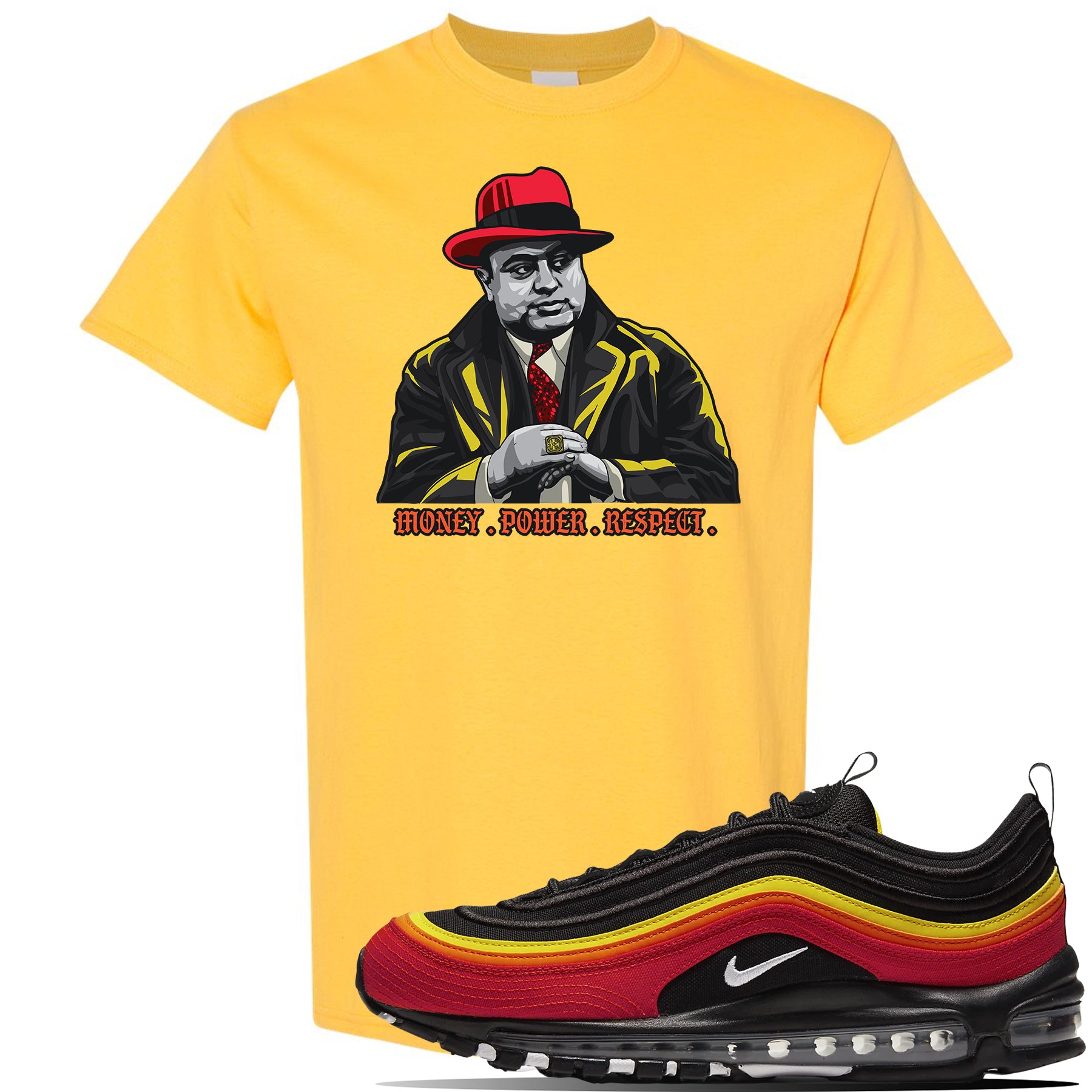 red black and yellow nike shirt