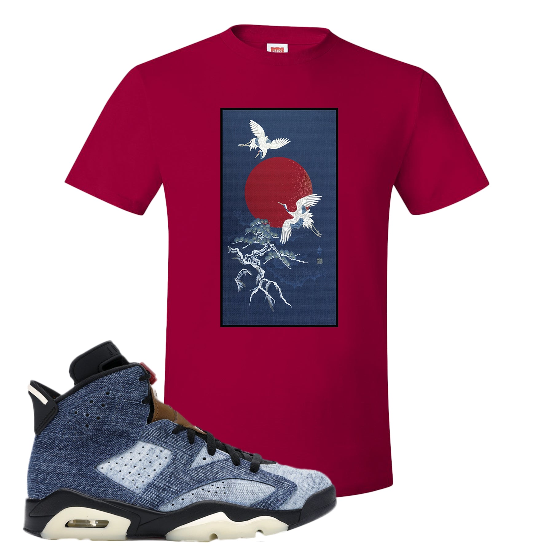 jordan 6 washed denim shirt