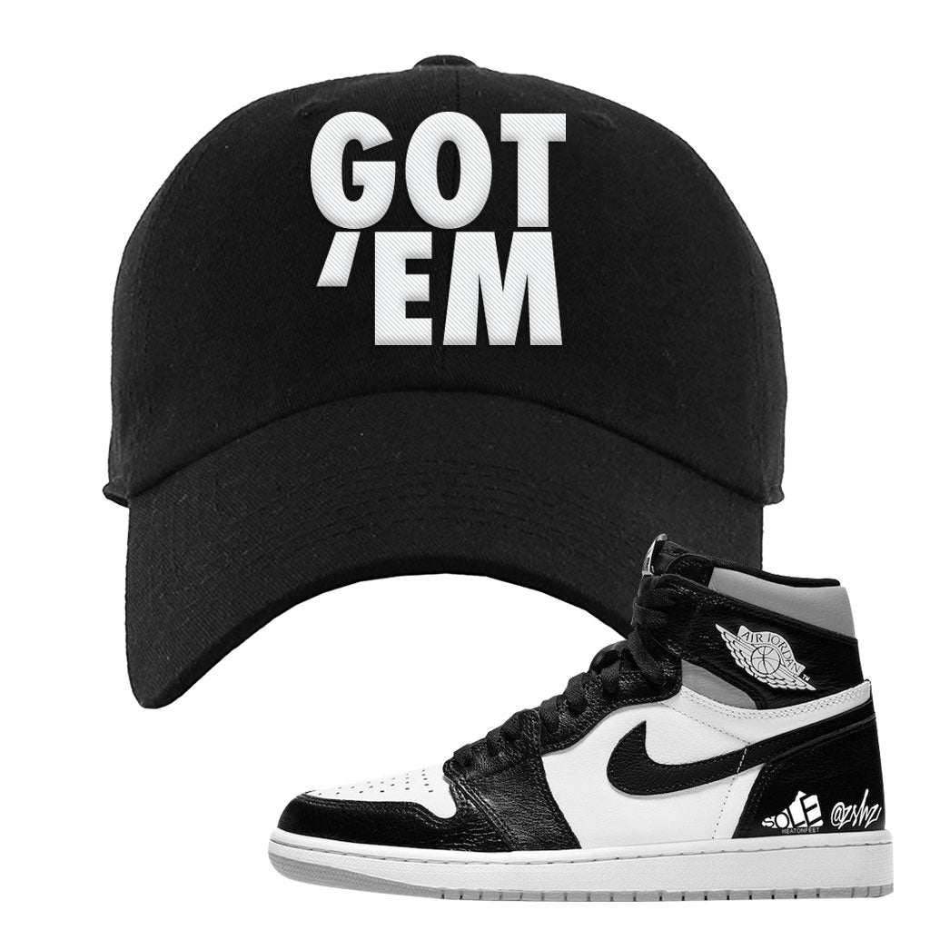 Air Jordan 1 High Black White Dad Hat Got Em Black Cap Swag