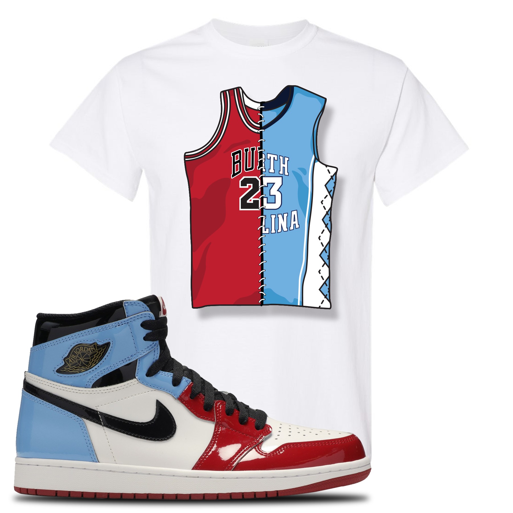 unc to chicago jordan 1 shirt