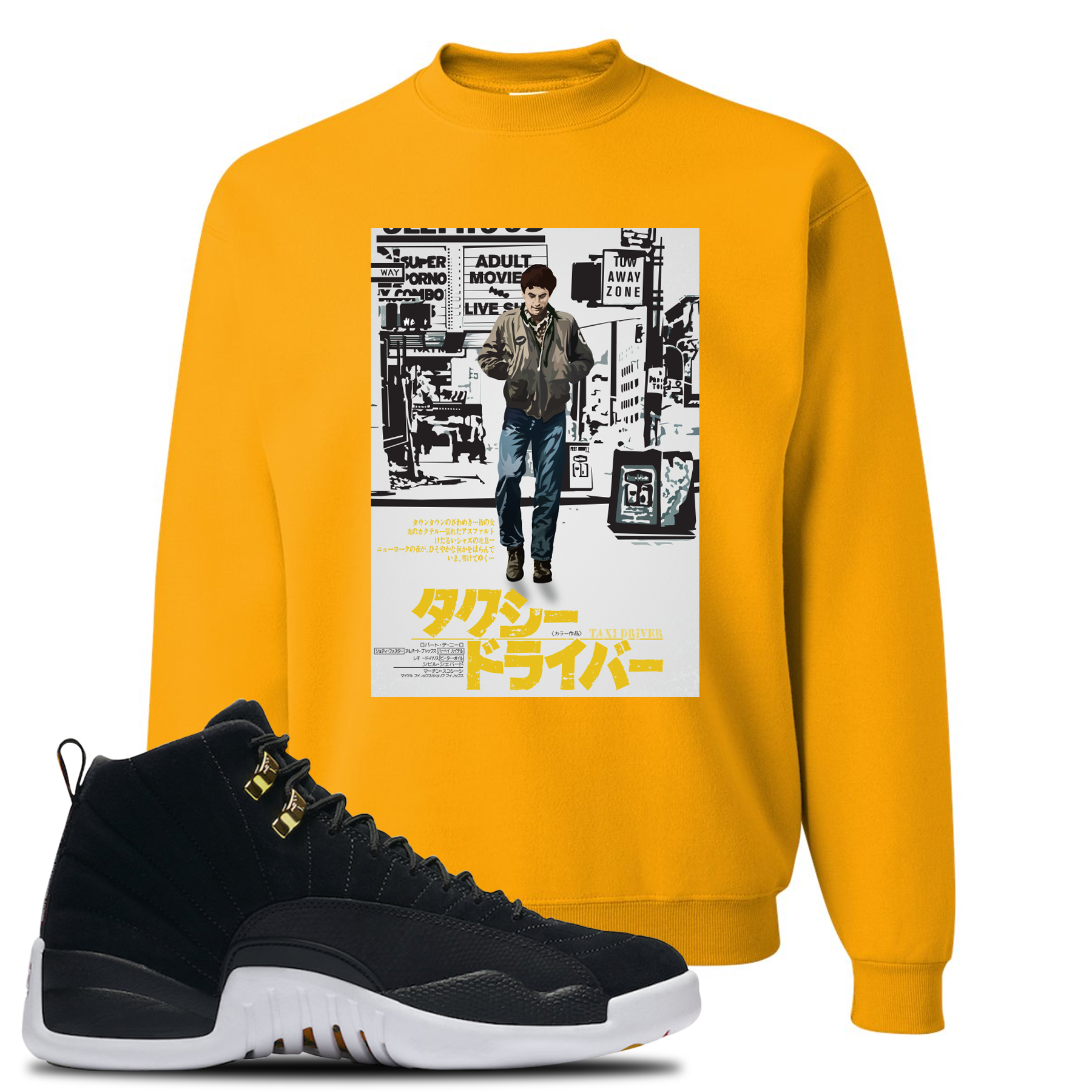 gold crewneck sweatshirt