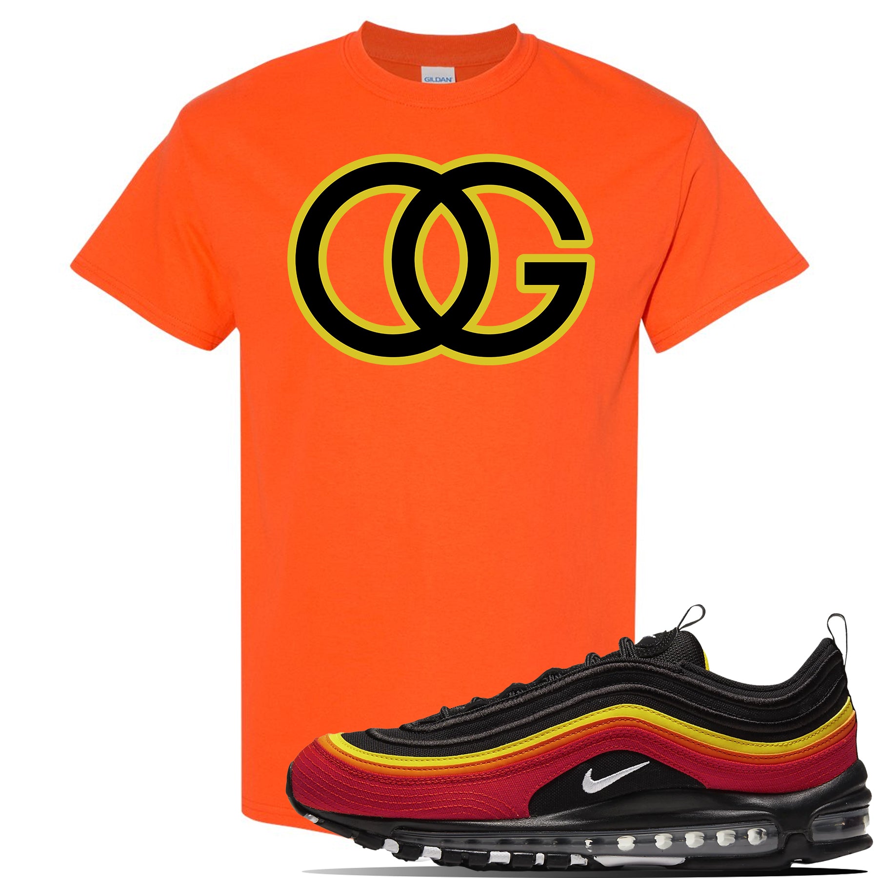 black red and orange air max 97