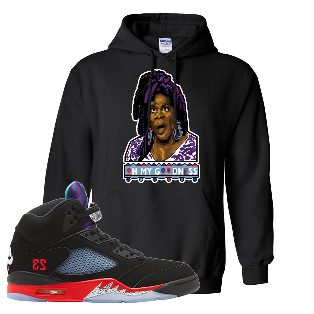 Air Jordan 5 Top 3 Hoodie Black Oh My Goodness Cap Swag