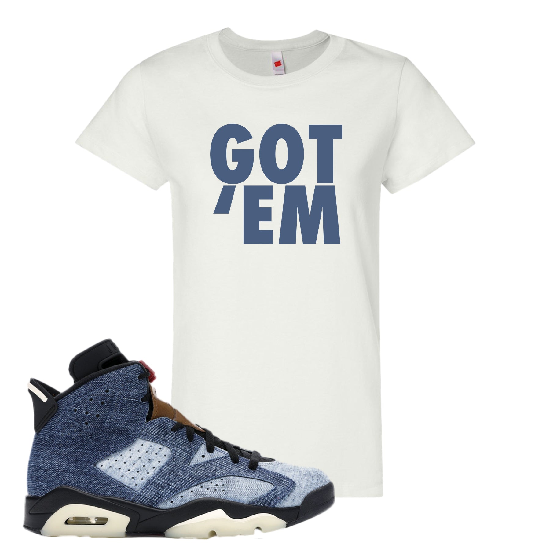 washed denim jordan 6 shirt