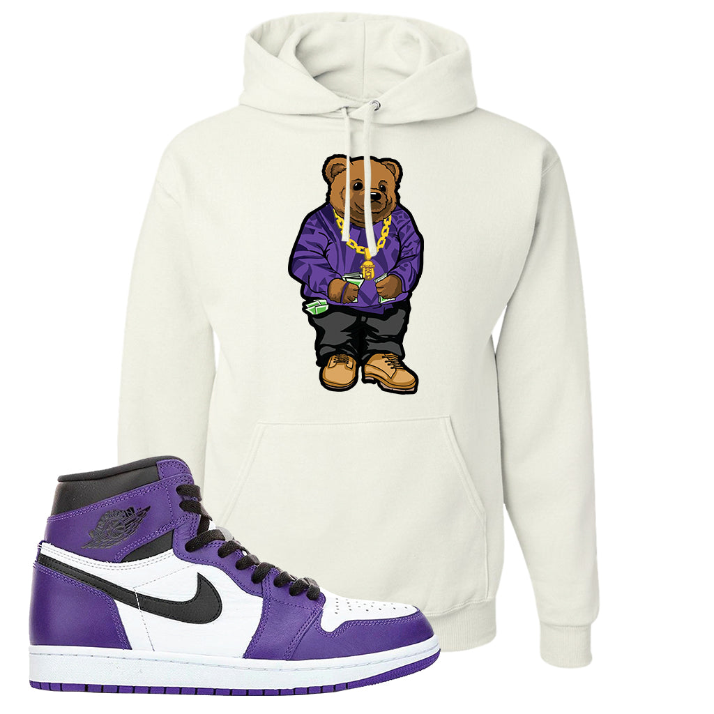 white and purple nike hoodie