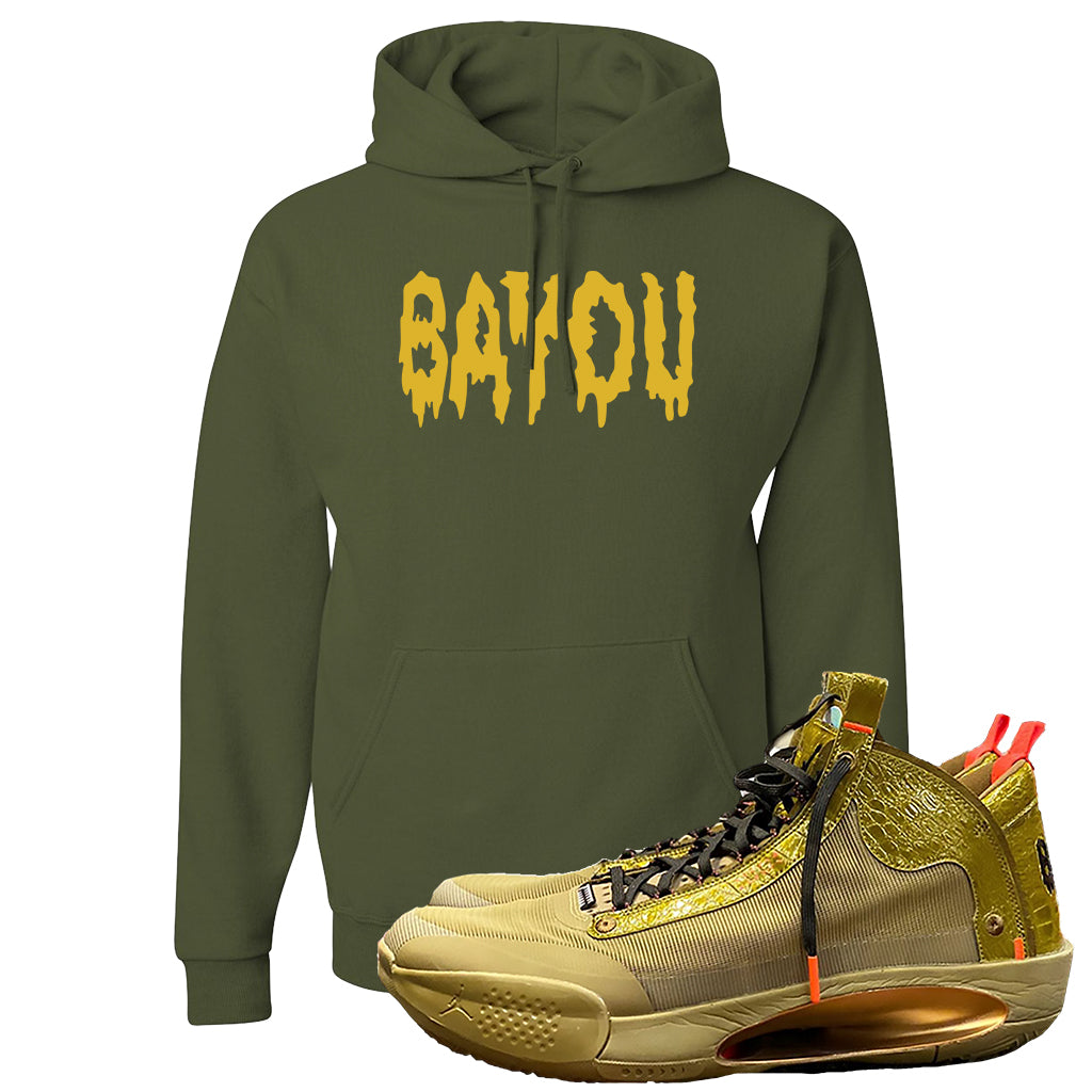 Jordan 34 X Zion Williamson Bayou Boys Pe Sneaker Military Green Pullo Cap Swag