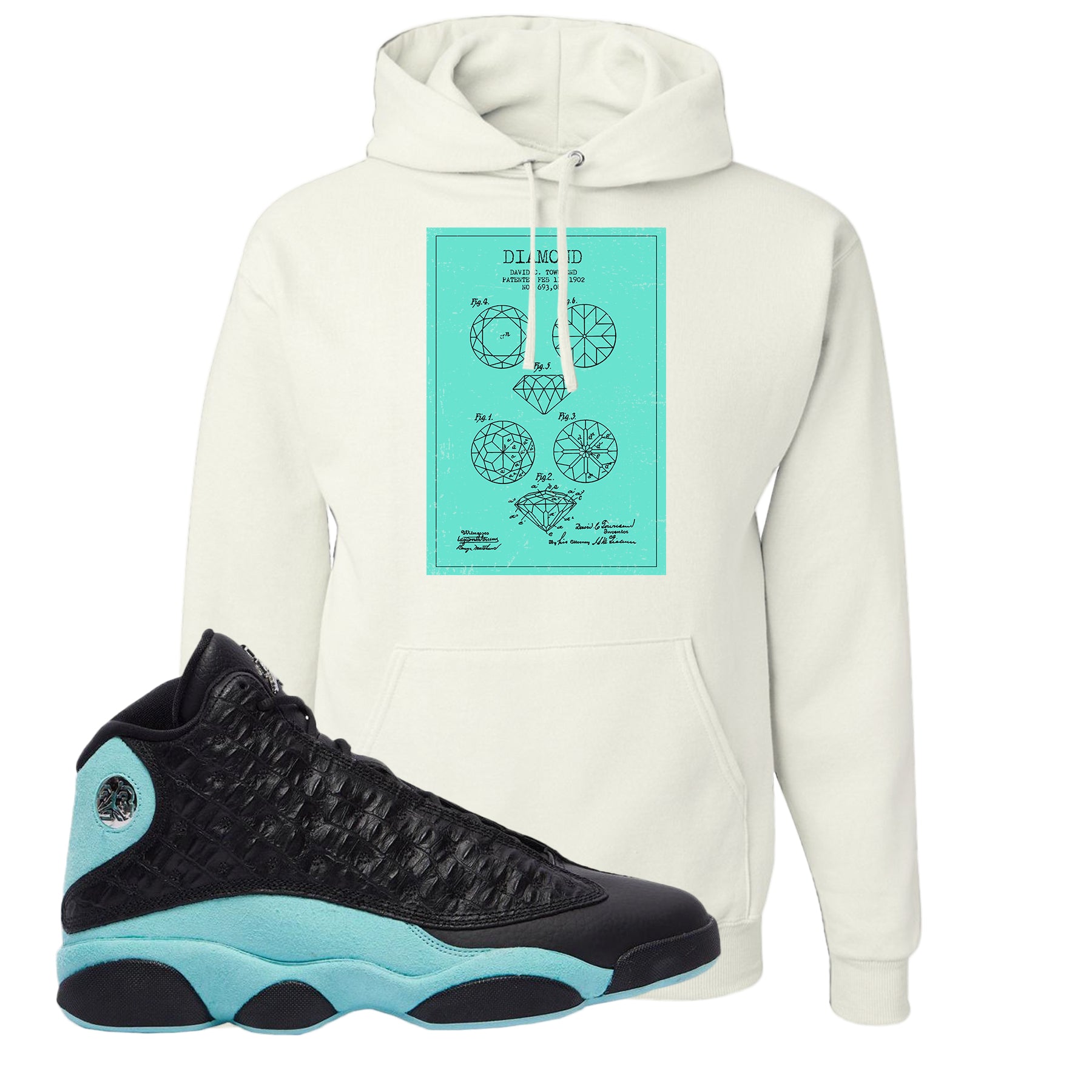 jordan 13 island green hoodie