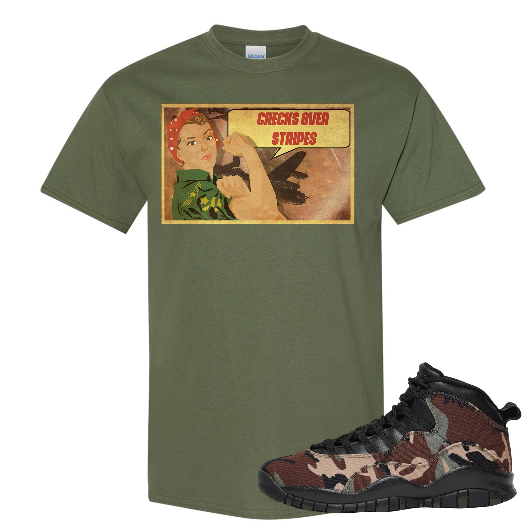 jordan 10 desert camo shirt