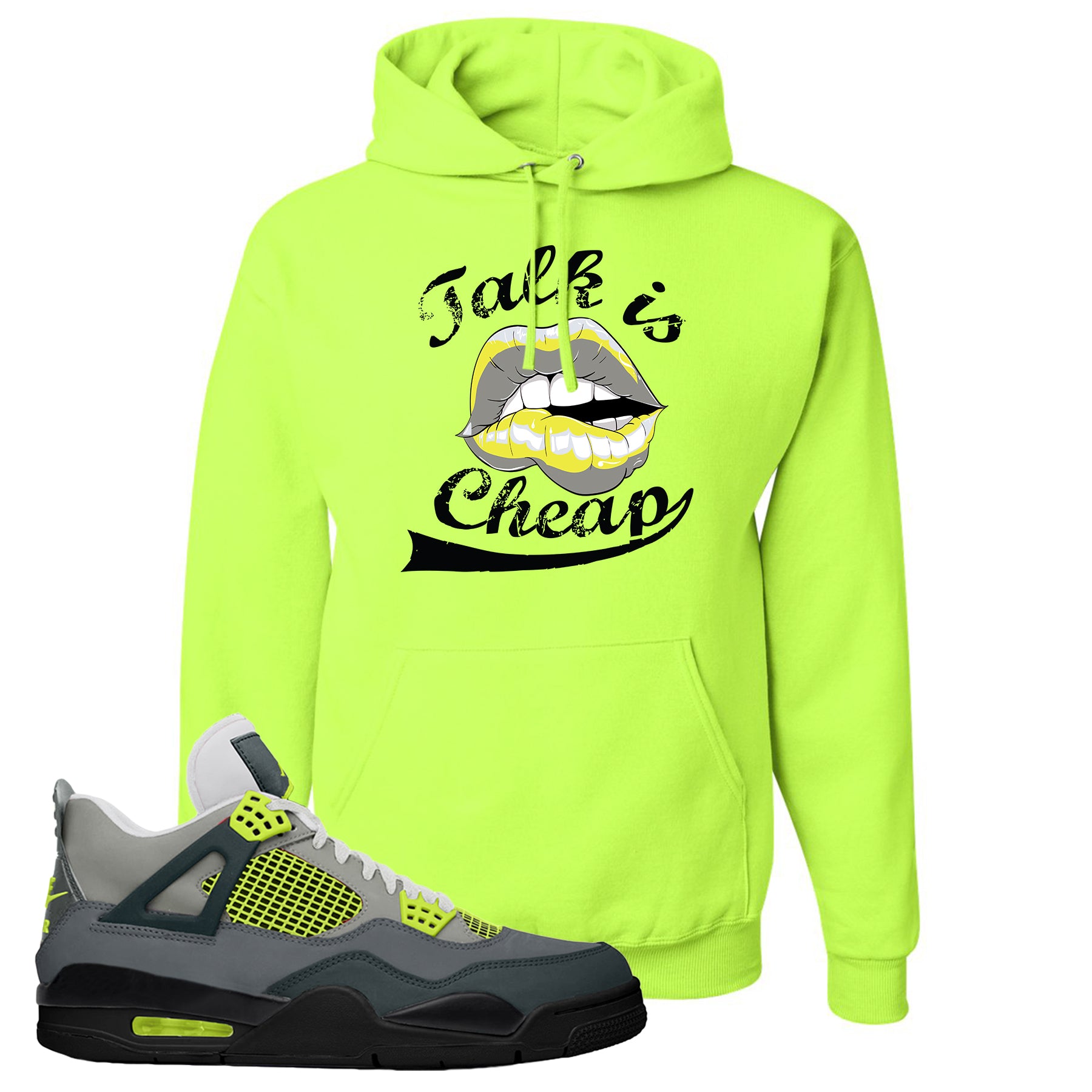 Jordan 4 Neon Hoodie | Safety Green 