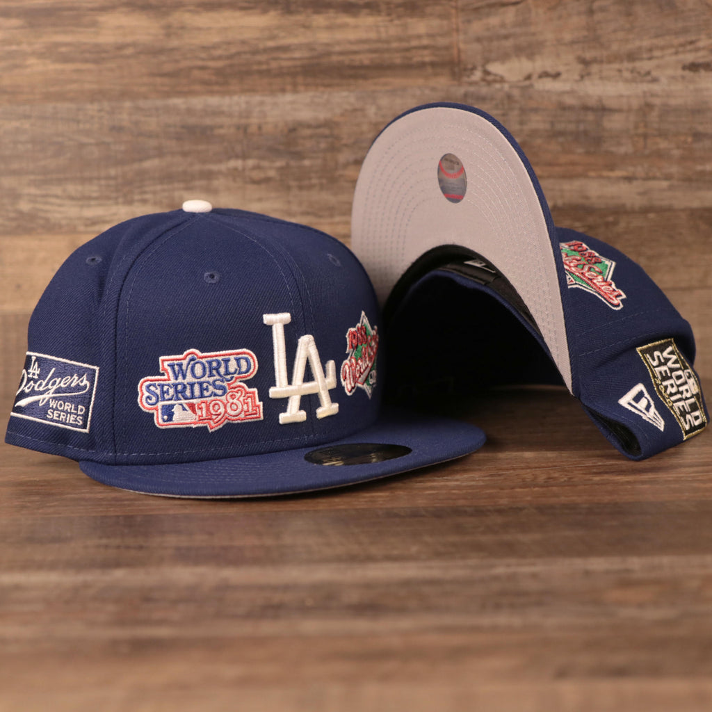 Vintage Los Angeles Dodgers World Series All Over Embroidered Gray Und ...