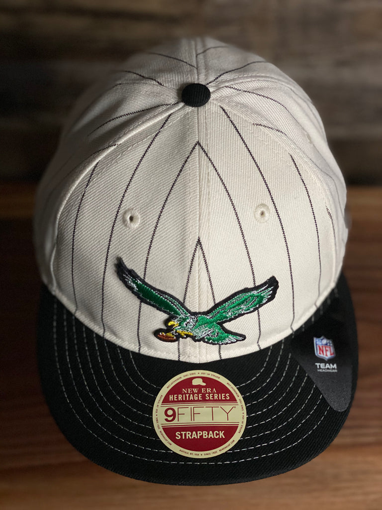 Eagles Throw back Bird pinstripe flatbrim strap hat | Phialdelphia Eag ...