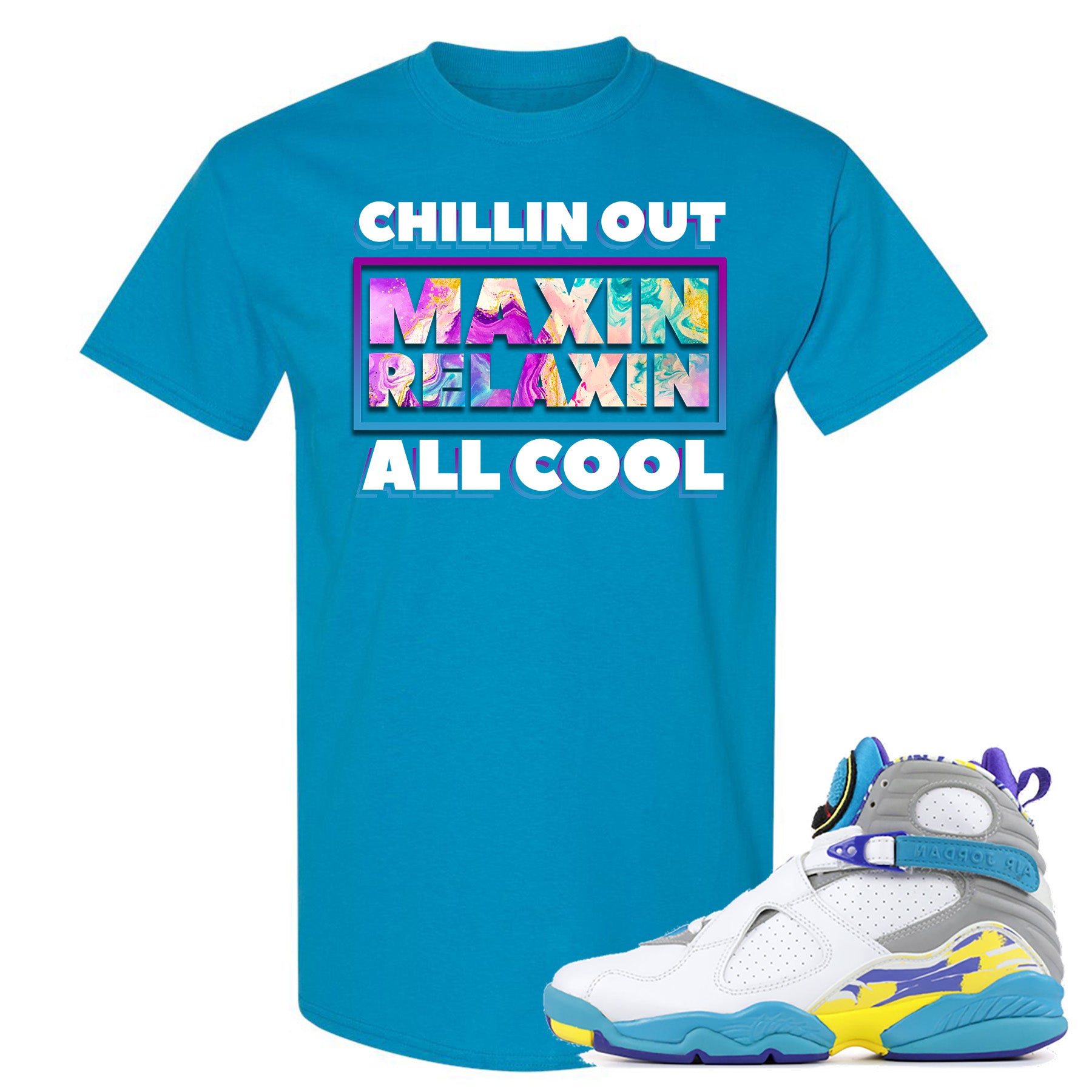 jordan 8 white aqua shirt