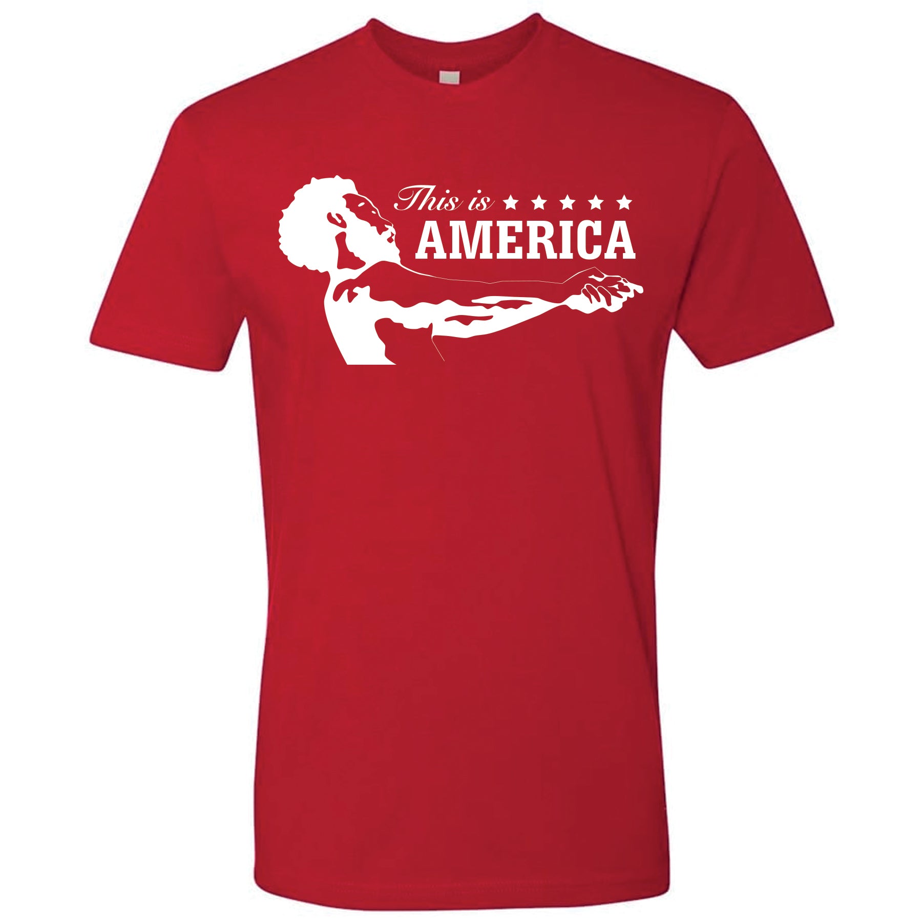 This Is America Childish Gambino Music Video Inspired Red T Shirt - this is america childish gambino roblox id code