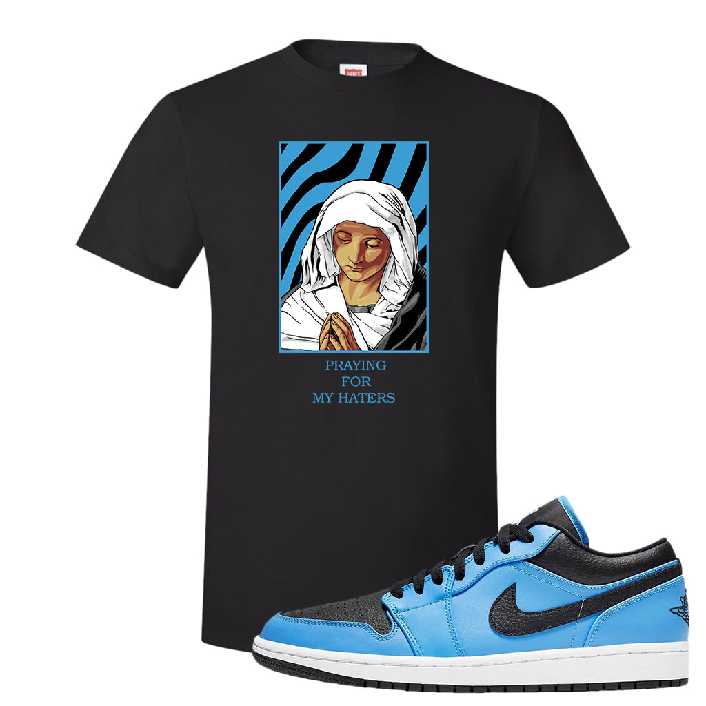 Air Jordan 1 Low University Blue Black T Shirt God Told Me Black Cap Swag