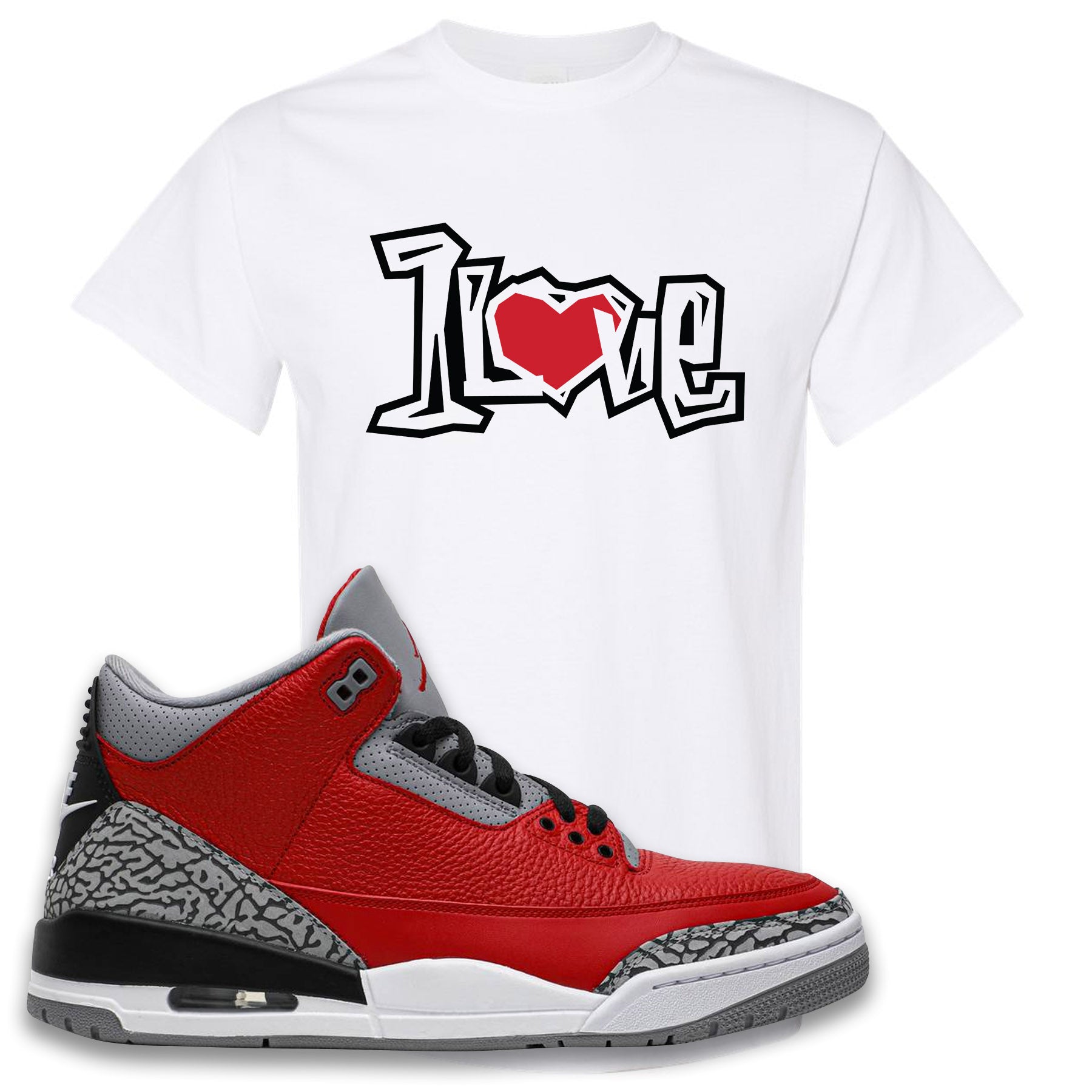 Jordan 3 Red Cement T-Shirt | White, 1 