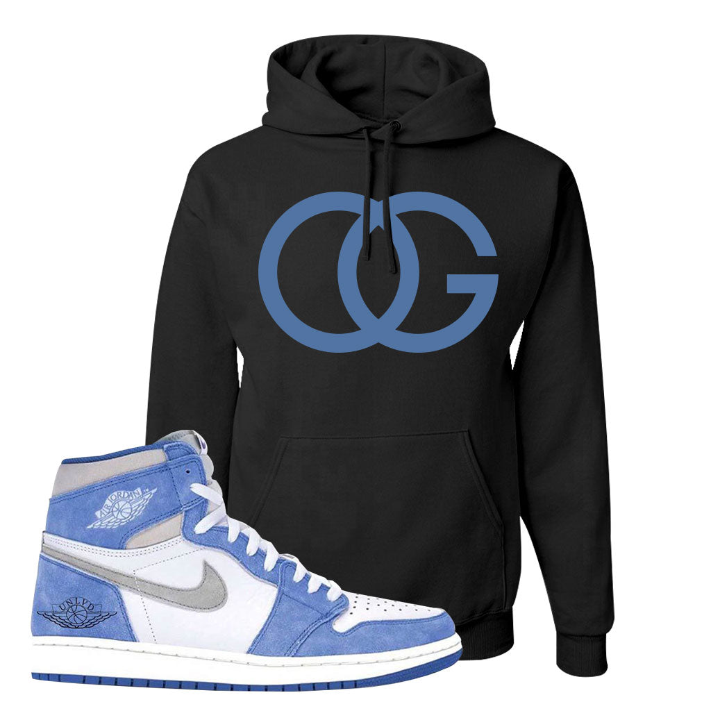 Air Jordan 1 High Hyper Royal Pullover Hoodie Og Black Cap Swag