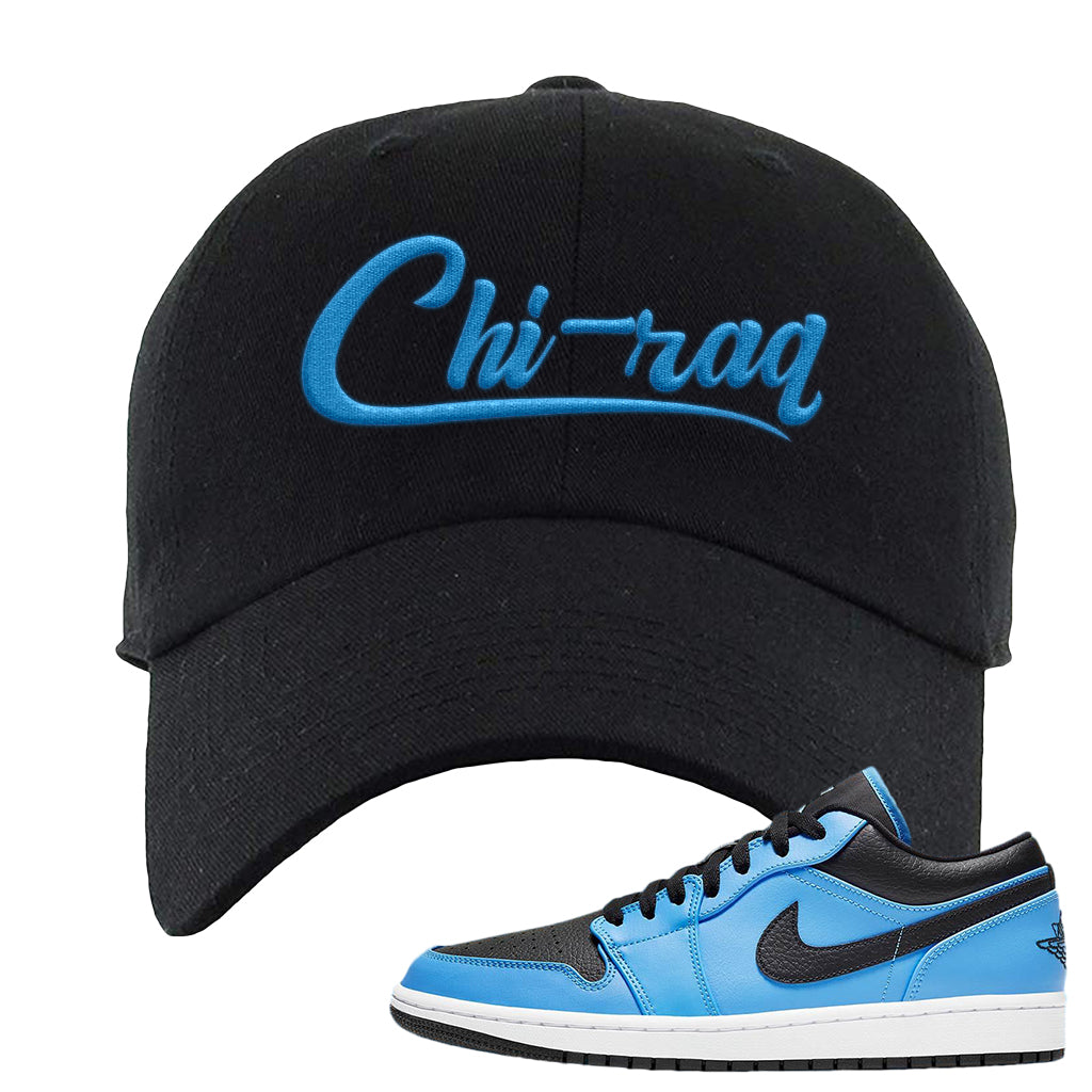 Air Jordan 1 Low University Blue Black Dad Hat Chiraq Black Cap Swag