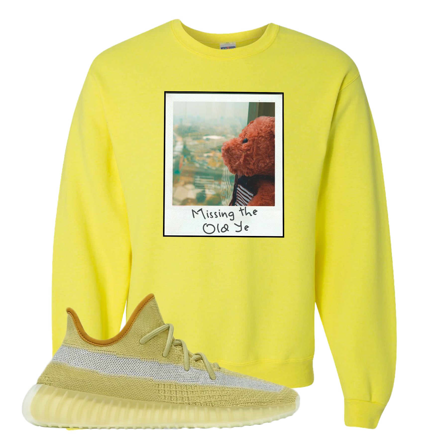 neon yellow crew neck sweatshirt