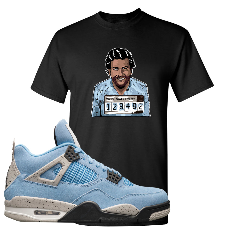 Air Jordan 4 University Blue T Shirt Escobar Illustration Black Cap Swag