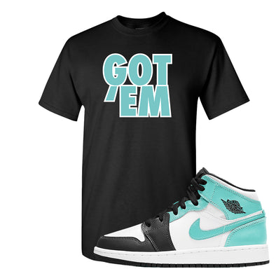 Air Jordan 1 Mid Island Green Igloo Clothing To Match Sneakers Cloth Cap Swag