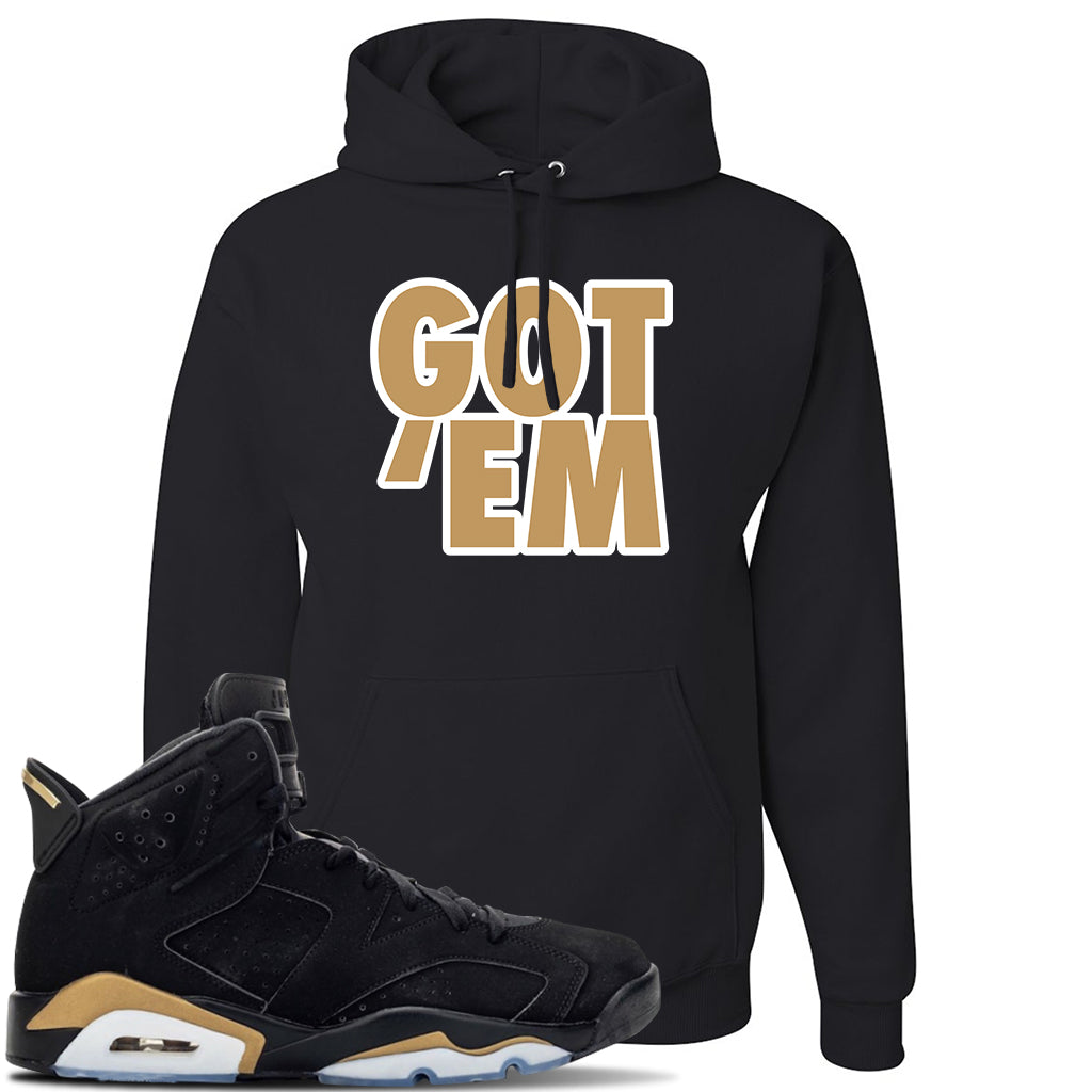 jordan black and gold hoodie