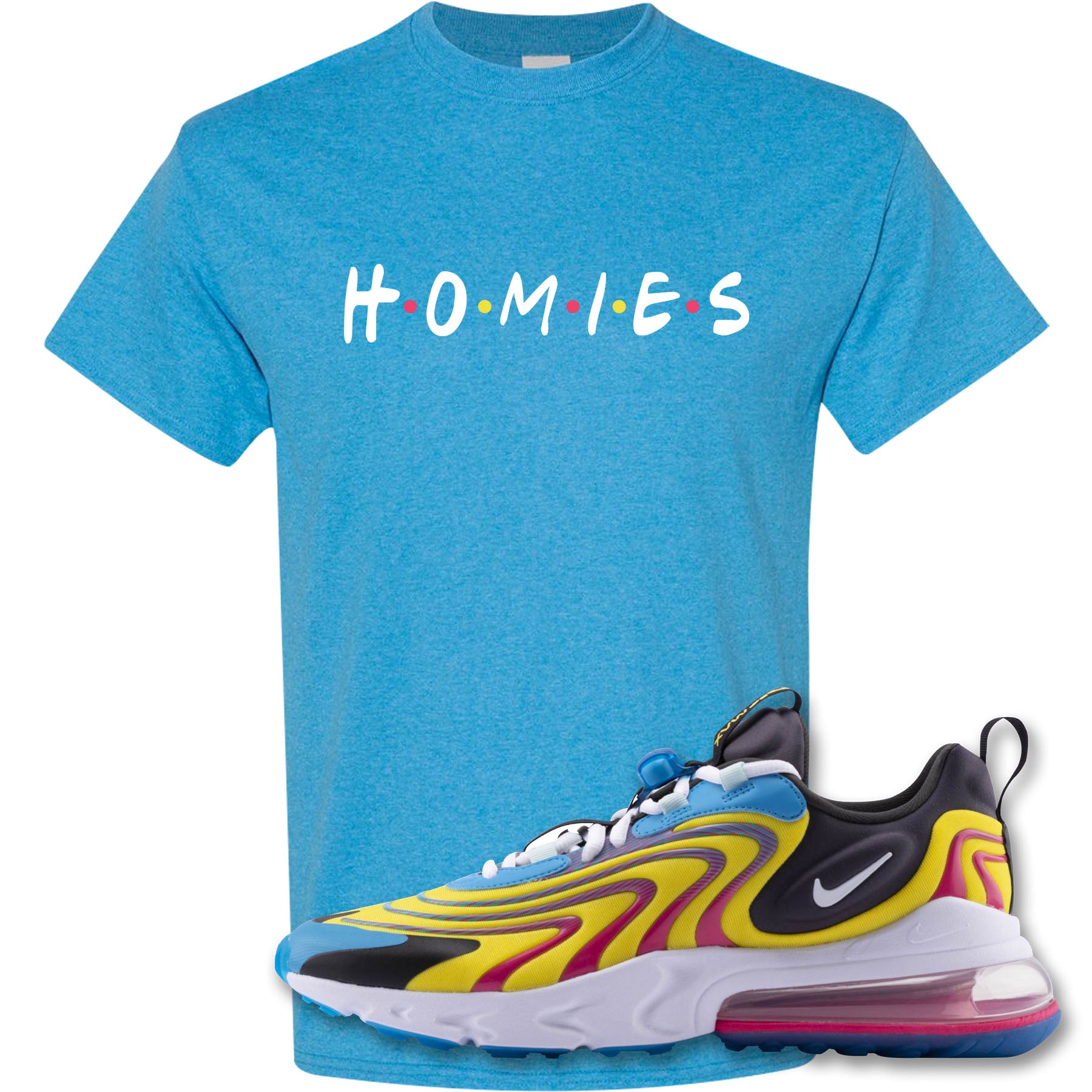 Homies Heather Sapphire T Shirt To Match Air Max 270 React Eng Laser B Cap Swag