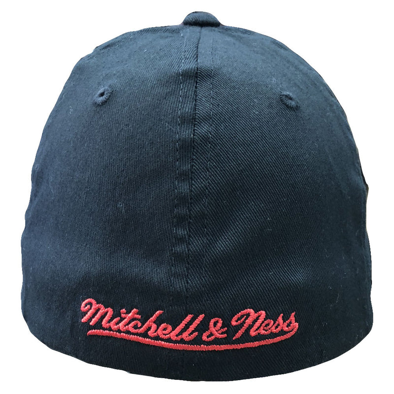 Philadelphia 76ers Throwback Mitchell and Ness Black Stretch Fit Hat ...