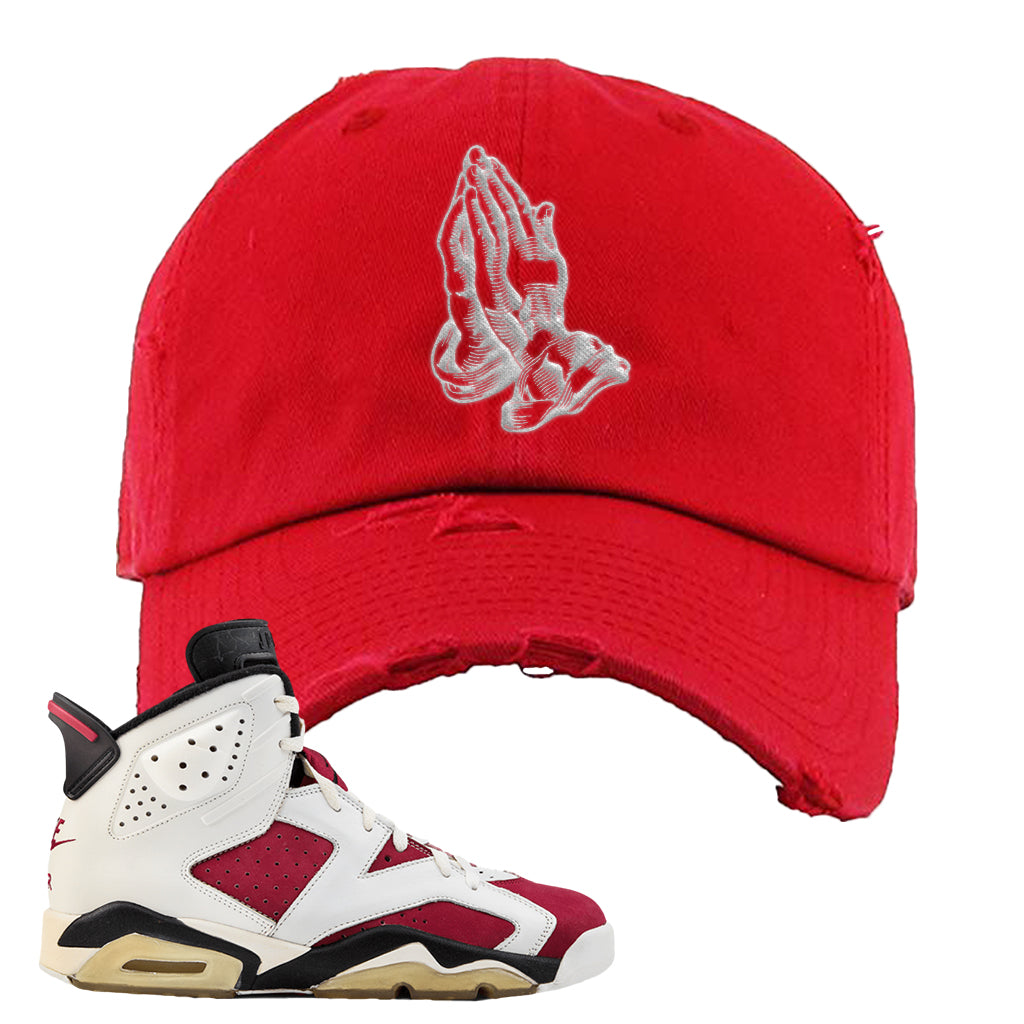 Jordan 6 Carmine Sneaker Red Distressed 