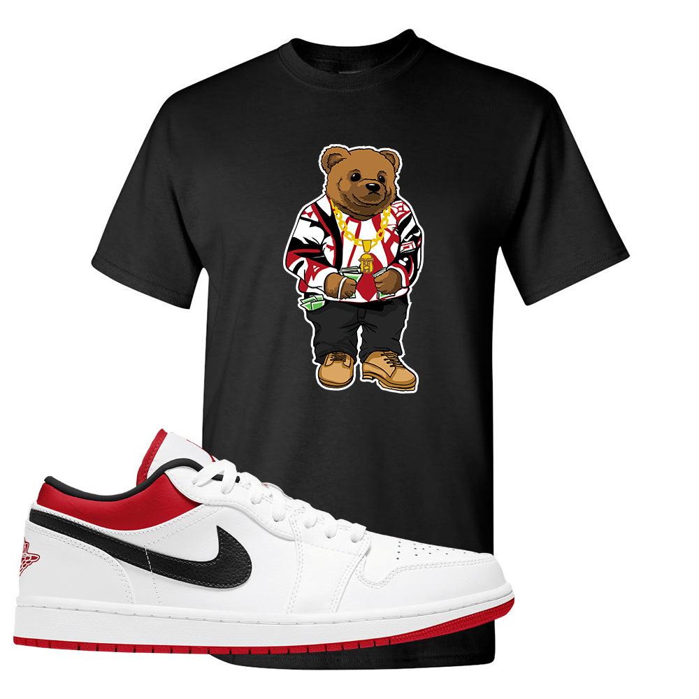 Air Jordan 1 Low White University Red T Shirt Sweater Bear Black Cap Swag