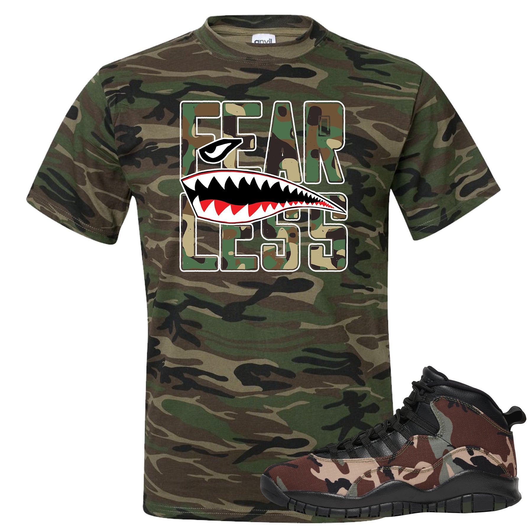 jordan 10 woodland camo shirt