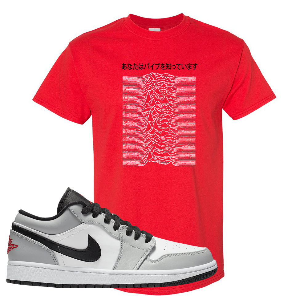 Air Jordan 1 Low Light Smoke Grey Gym Red White T Shirt Vibes Japan Cap Swag