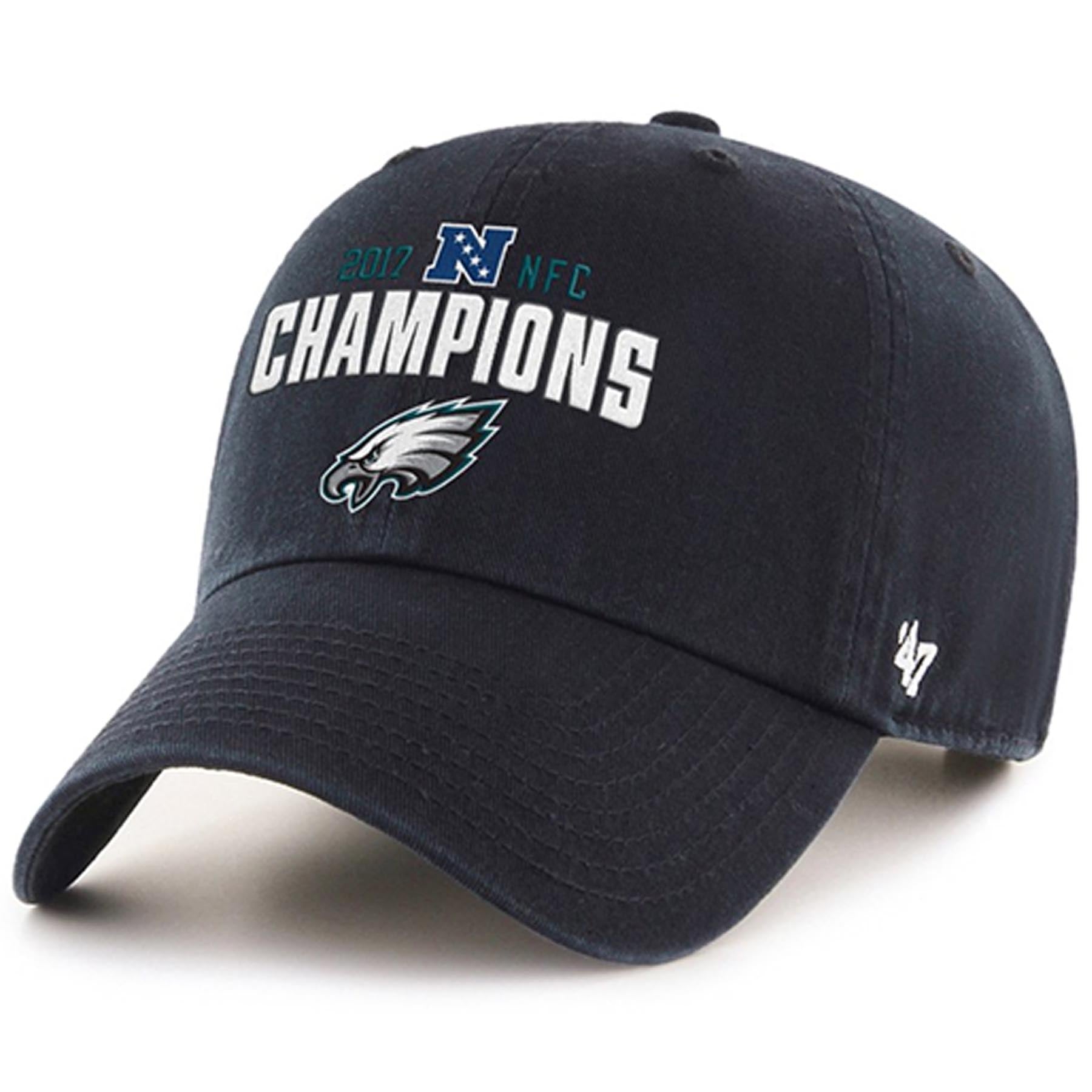 Philadelphia Eagles NFC Champions Black Adjustable Dad Hat Cap Swag
