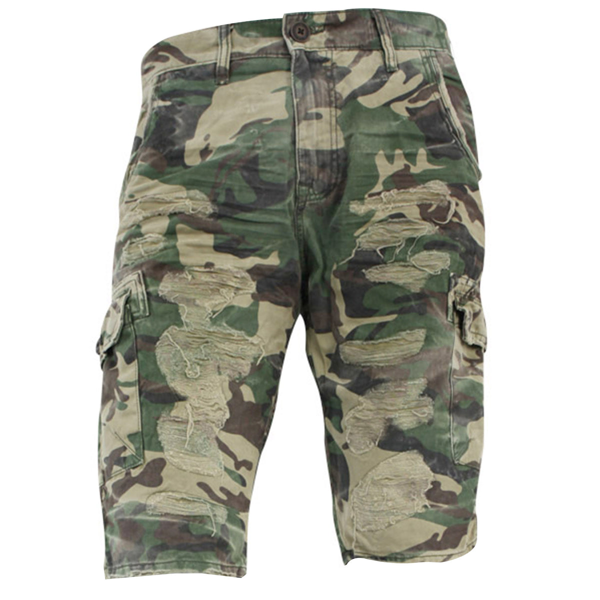 Men's Distressed Camouflage Cargo Shorts – Cap Swag