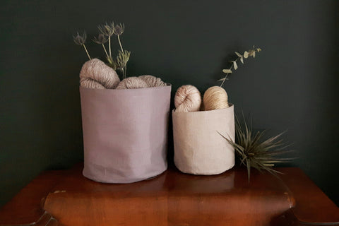 Moss Grey Textile Buckets at Wolf & Faun www.wolfandfaun.com