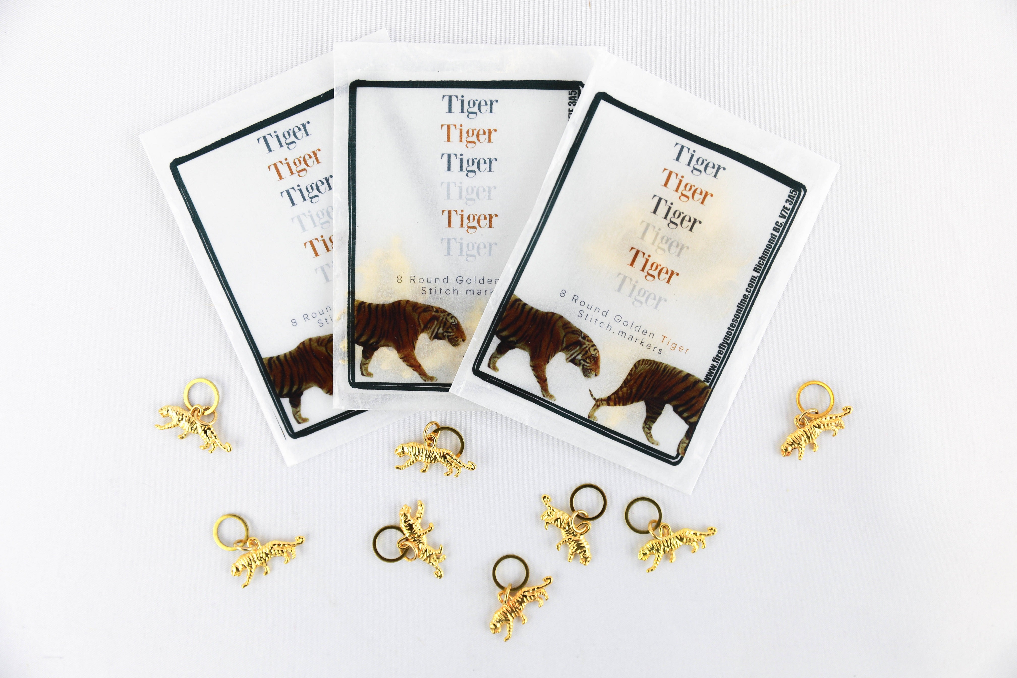 Tiger Tiger Stitch Markers by Firefly Notes – Qing Fibre