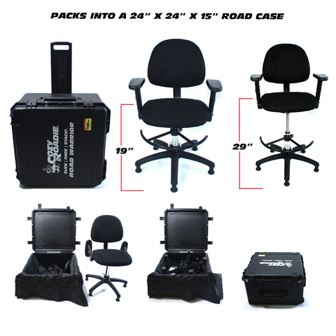 Cozy Roadie Road Warrior portable desk and drafting chair. How it packs.
