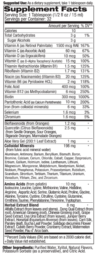 adult multivitamin supplement facts