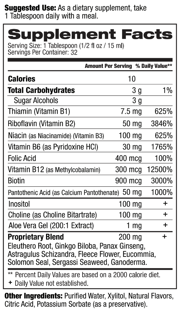 B complex supplement facts