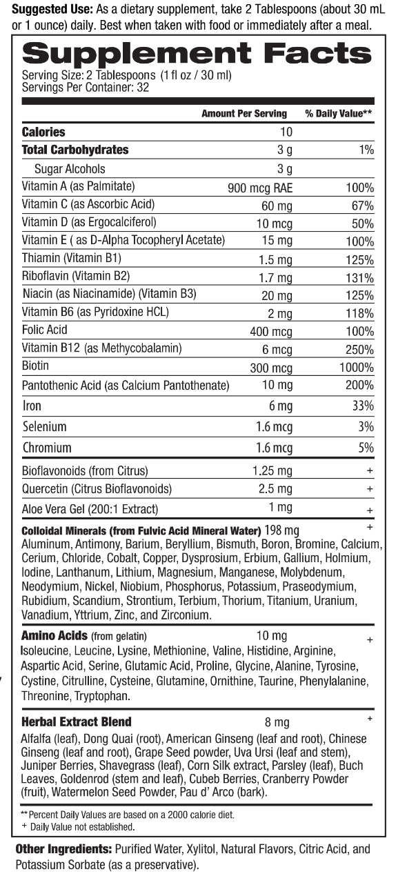 Women's multivitamin supplement facts