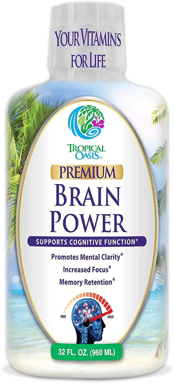 Image of Tropical Oasis Brain Power - Liquid Supplement that Promotes Mental Clarity & Increased Focus