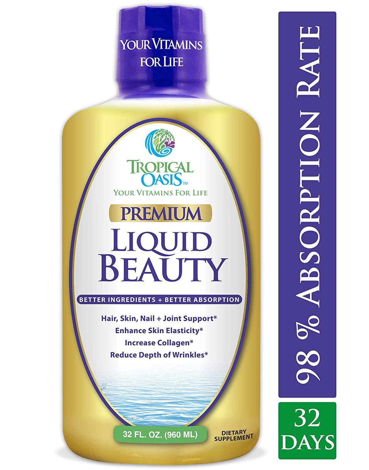 Premium Liquid Beauty Supplement, 32 servings - Tropical Oasis Liquid Vitamins product image