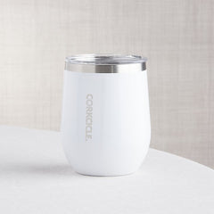 White Corkcicle Stemless Wine Glass