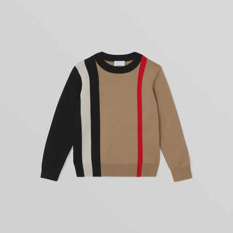 Burberry Striped Wool Intarsia Sweater